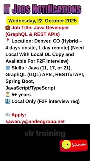 Java Developer GraphQL & REST Oct 23, 2025