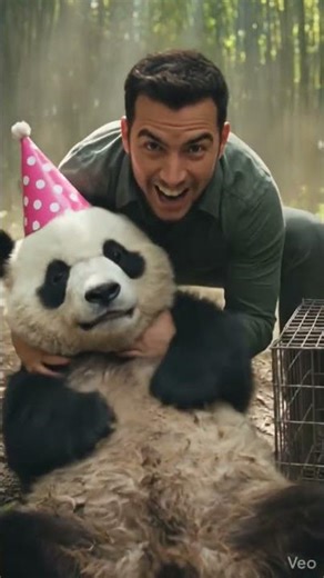 The panda run faster and scared😫🐼🐼