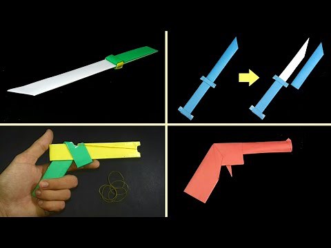 Origami Weapons - Paper Gun / Paper Sword - Awesome Paper Weapons Easy