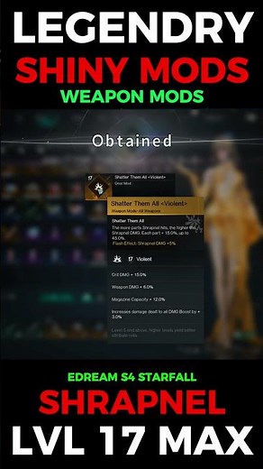 SHINY PITY LVL 17 MAX LEGENDRY MODS SHRAPNEL SHINY CRATE ONCE HUMAN🥶#oncehuman