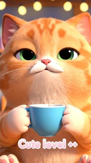 “Two-Hand Cartoon Cat Drinking Milk 🍼😺 #CuteCat