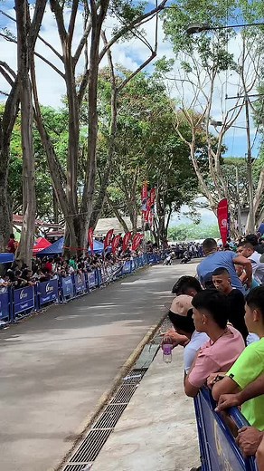 Spectators Gather for Outdoor Event Amidst Lush Scenery