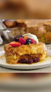 Food.com on Instagram: "This easy breakfast bake will have you wondering how you'll ever settle for cereal again 🤩 Get the recipe for One-Pan French Toast: https://bit.ly/3fCSDgk (Head to our IGTV for a clickable link!)"