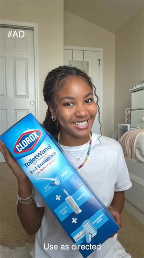 Kamryn on Instagram: "#ad Keeping my bathroom squeaky clean with @clorox ToiletWand because it has my back for ick-free cleaning!🫧🧽 It’s truly essential for any student going to college this season! #Clorox​"