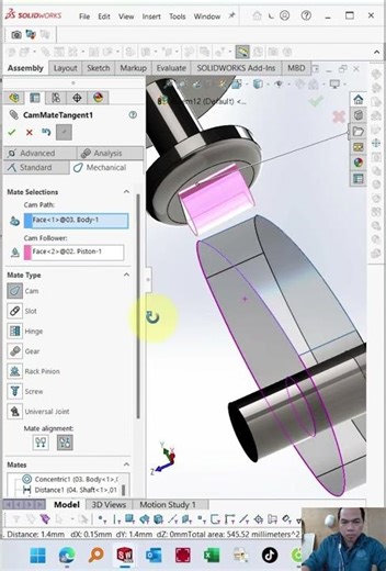 Simple Cam Follower Assembly by Solidworks