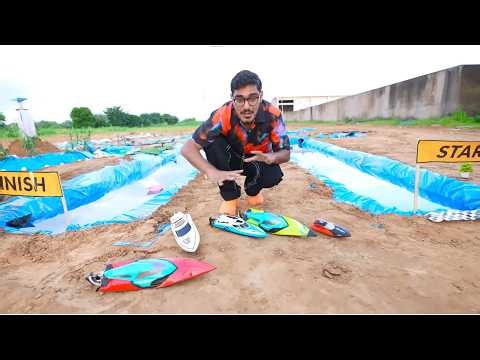 RC Boat Race Challenge on Mini Water Canal🔥 कौनसी नाव जीतेगी रेस Looser Will Get Mud Bath