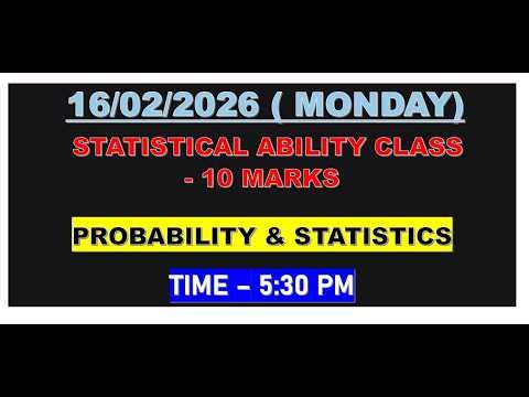 STATISTICAL ABILITY LIVE SESSION / ICET 2026 CLASSES