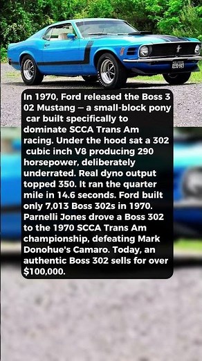 Ford Built Its Quickest Pony Car in 1970 — Built for SCCA Racing #shorts #automobile #cars