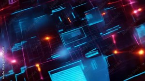 abstract network with files and folders, futuristic software interface, digital document management system, save files