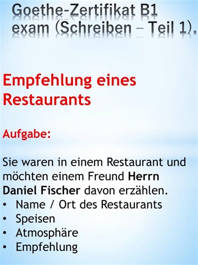 Goethe Certificate B1 exam #learnGerman #writing #German #learning