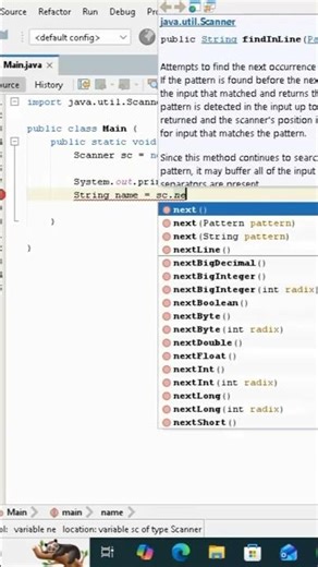 Java Basics: User Input #javabasics #javaprogramming #javacoding #javatutorial #shorts #programming