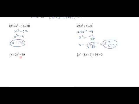 Solving Quadratic Equations By Extracting Square Roots