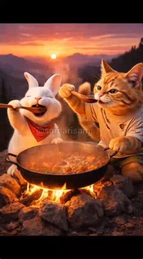 cat 😺 and rabbit 🐰 story #sardarisams #cute ‪@AniMahal01‬