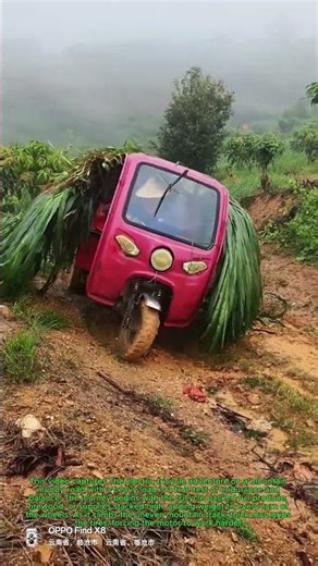 Electric Tricycle Adventure at Mountain Muddy Road with Heavy Load