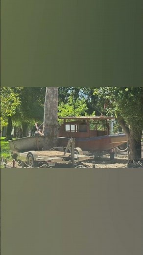 Vietnamese boat people wooden boat at viet museum