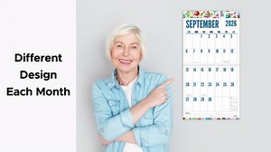 CRANBURY Large Print Wall Calendar 2026, 12x23" Open, 12 Months Seasonal Designs, Use Jan to Dec 2026, Big Numbers, Big Grid, Low Vision Calendar, Non-Glossy Paper for Easy Writing, Includes Planner Stickers