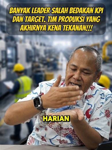 Banyak perusahaan sudah punya KPI. Target produksi juga sudah ditentukan.Tapi masalahnya… banyak leader masih salah memahami perbedaannya.Akhirnya setiap target tidak tercapai, tim produksi yang langsung kena tekanan.Padahal KPI seharusnya jadi alat monitoring dan perbaikan, bukan sekadar angka yang dilihat di akhir bulan.Leader yang paham KPI akan fokus pada: ✔ Clarity ✔ Cadence ✔ CoachingBukan sekadar menuntut hasil.Di tempatmu juga begitu? #Manufaktur #Pabrik #wawangsukmoro #qualitycontrol #q