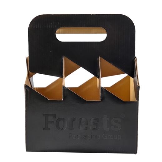 Custom Print 6 Wine Bottle Beer Packaging Corrugated Carrier Box Takeaway Six Pack Beer Box With Handle