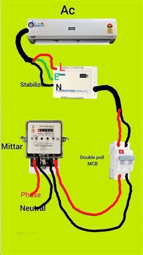 Ac wiring connection kaise kare 💡 (3D)Animation diagram ⚡️ #shorts #electrical #electrician #viral