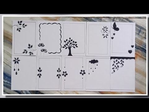 10 beautiful black borderdesigns for project#borderdesign#notebookborder#easyborder #frontpagedesign