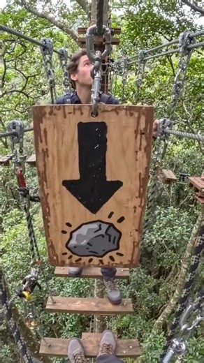 Danger sign come appear while crossing the wooden bridge🌉🌉🌉