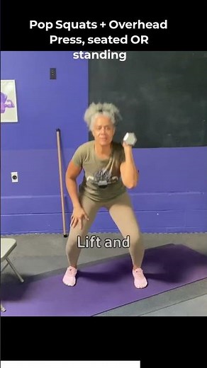 Pop Squats + Overhead Press | Chair or Standing Power Move