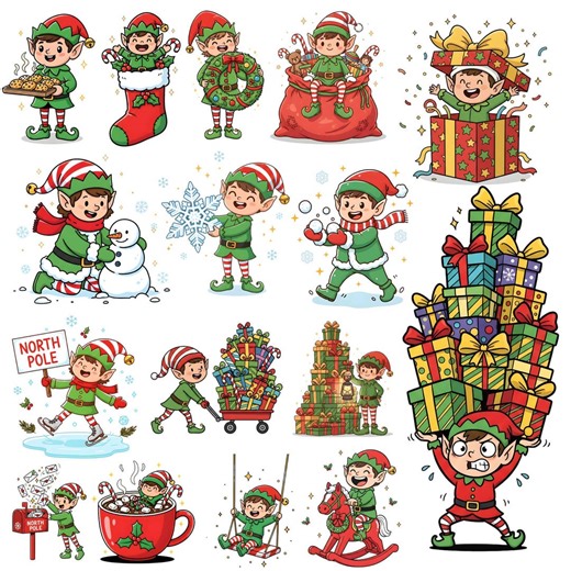 Christmas Elf PNG Bundle, Holiday Sublimation Designs (digital Download) - Etsy
