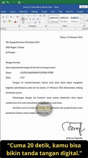 Membuat tanda tangan digital tanpa scan #tutorial #microsoftword #tipsandtricks #tandatangan