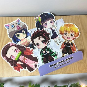 Demon Slayer Chibi Sticker Set Vinyl With Glittery Phototop Tanjiro Nezuko Zenitsu Inosuke Shinobu - Etsy