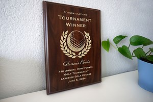 Golf Tournament Award Plaque | Personalized Commemorative Plaque for a Charity Tournament Winner - Etsy