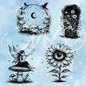 Cute & Creepy Art Bundle 02 | Playfully Dark Illustration Collection (SVG, PNG, EPS) - Etsy Canada