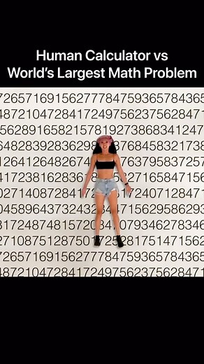 Michelle Chin | I solved the world’s largest math problem It’s literally 10 times larger than my previous record #humancalculator #math | Instagram