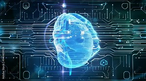 Exploring the intersection of technology and neuroscience in a futuristic brain illustration