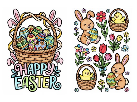 Easter Lamb Coloring Page Printable, Cute Baby Sheep With Eggs, Kids Easter Activity Sheet, Instant Download - Etsy