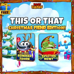 Ho-Ho-Ho, Best Fiends Fans! 🦌🎄 In today's FINAL holiday face-off, we have the antler-adorned 🦌 𝐑𝐞𝐢𝐧𝐝𝐞𝐞𝐫 𝐓𝐡𝐨𝐫𝐧 taking on the festive charm of 🎅 𝐘𝐮𝐥𝐞𝐭𝐢𝐝𝐞 𝐍𝐞𝐰𝐭. Make your season bright by choosing your favorite in the comments below! Spread the holiday joy with a gift from us! 🎁📲 bit.ly/Best_Fiends (Expires Dec. 13) | Best Fiends