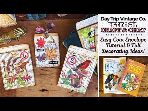 Handmade Coin Envelope Tutorial & Easy Fall Collage | Junk Journal Decorating Ideas #craftwithme