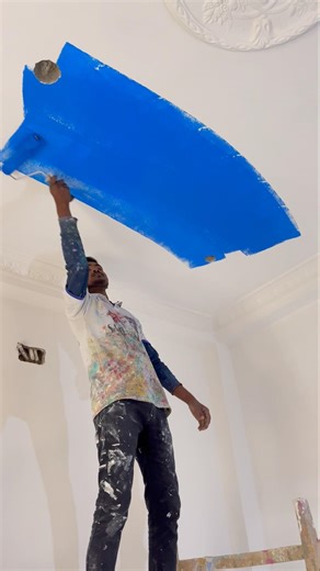 Ceiling painting blue color