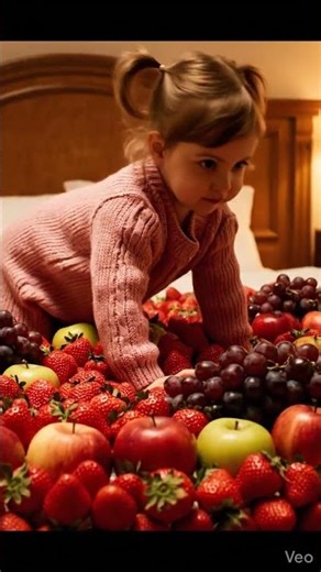 A Gentle Journey: A Toddler Exploring a Cozy Bedroom and a Fruit Bed