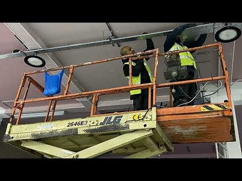 Warehouse lighting installation | LED High Bay | Cable tray install | Electrician