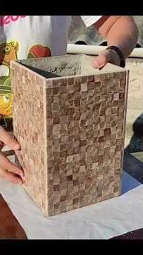 DIY Flower Pot from Tile and Cement Scraps DIY Crafts Decor #cement #craft #diy #decor #handmade