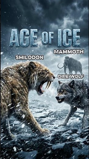 Dire Wolf vs Smilodon — Ice Age का असली King? ❄️ #shorts #krishcurious #wildlife
