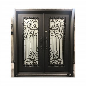 [Hot Item] Wrought Iron Window and Door Oval Glass French Doors French Exterior Double Glass Wrought Iron Doors French Door Refrigerators French Door Wrought Iron Window