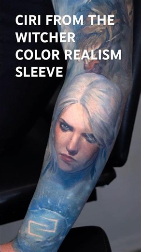 Ciri Witcher Sleeve Tattoo | Color Realism