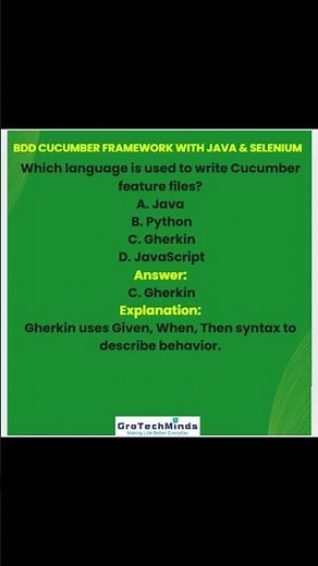 Top 10 BDD Cucumber Framework MCQs with Answers | Selenium Java Interview Questions |