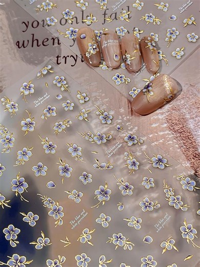 Ceramic Ink Flower Nail Decal Sticker/ Nail Art/ 3D Adhesive/ DIY Use - Etsy