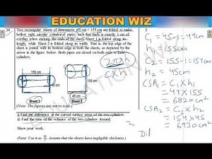 Two rectangular sheets of dimensions 45 cm × 155 cm are folded to make hollow right circular