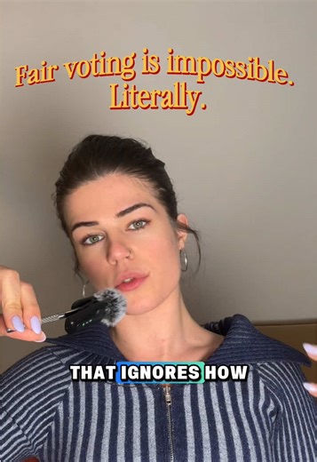 Fair voting sounds like common sense… until you learn it’s mathematically impossible. Arrow’s theorem is real, but IIA is where “fairness” starts getting delusional. 🍦 Chocolate vs vanilla vs swirl explains everything. What do you think? #politicaltheory #math #voting #economics #philosophy