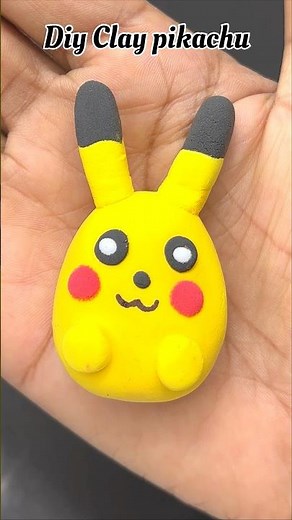 Diy Clay pikachu for kids #diy #kids #kidsvideo #kidscraft #pikachu #clayart #cartoon #shortsfeed