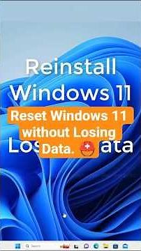 💻 Reset Your Windows PC Without Data Loss ✅ #windows #computertips #tech #pc #reels #shorts