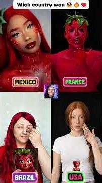 Which One Wins? 🍓 (You Decide!) #shorts #usa #viral #makeup #brazil #mexico #spain #transition